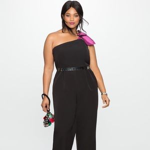 Eloquii Black Bow Jumpsuit